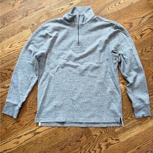 J crew Heather Gray Quarter-Zip Pullover M